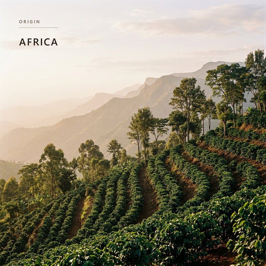 Coffee-growing terrain in Africa, the origin of African Espresso