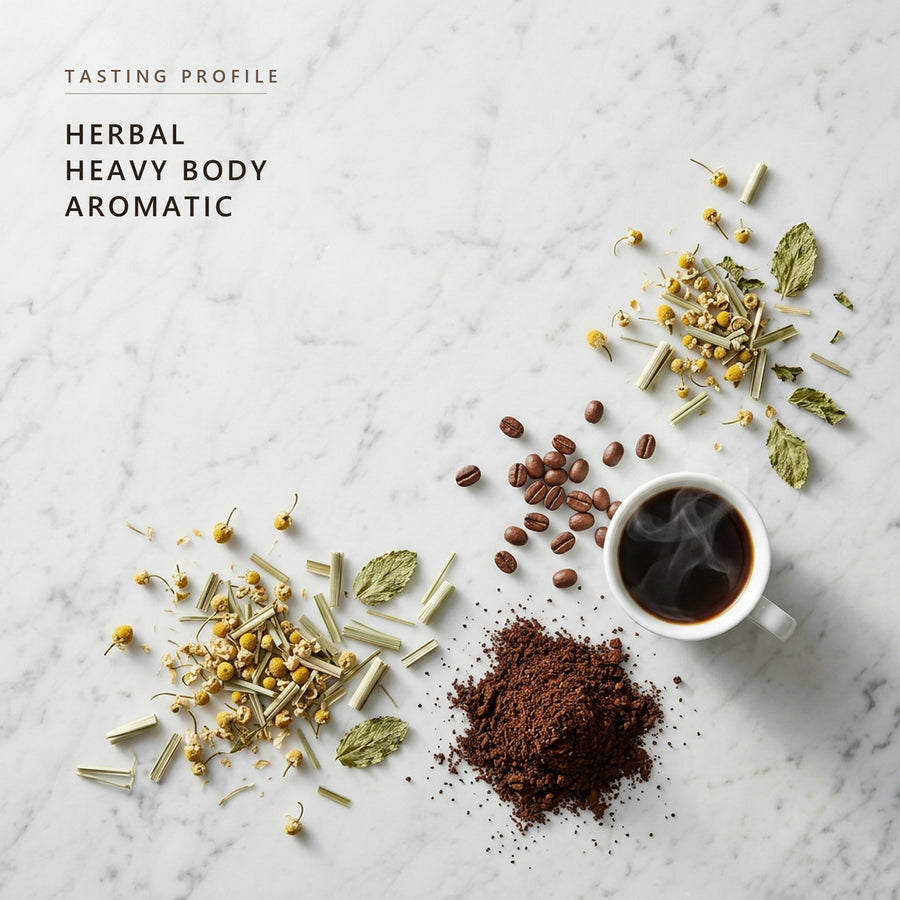 Asian Plateau Blend tasting profile: herbal, heavy body and aromatic