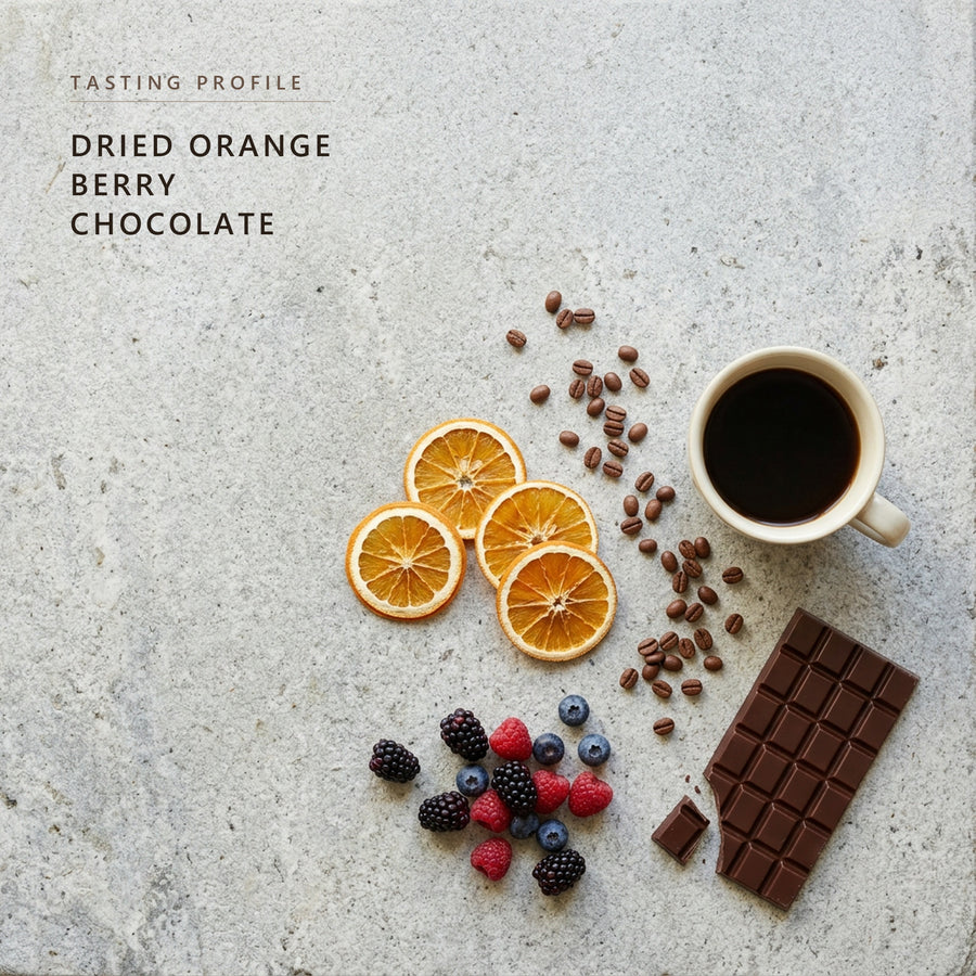 Colombia tasting profile: dried orange, berry and chocolate