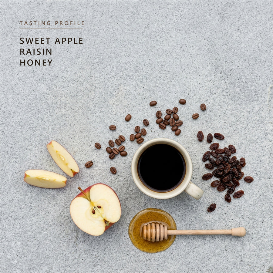 Costa Rica tasting profile: sweet apple, raisin and honey