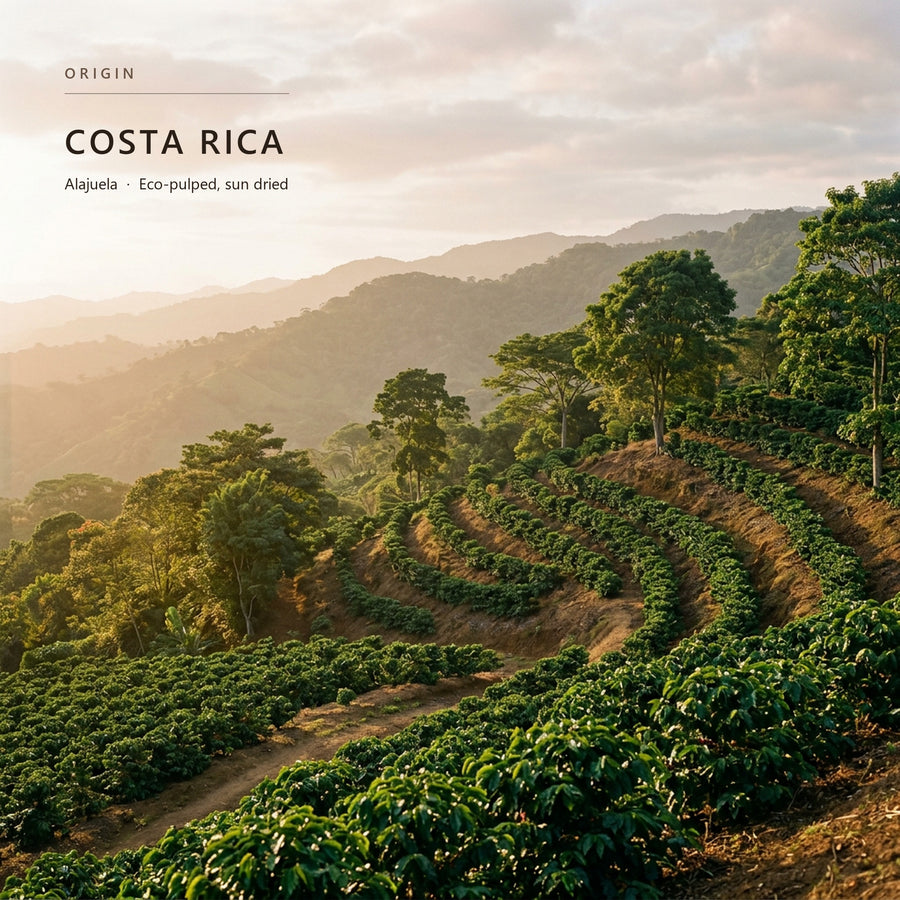Coffee-growing terrain in Costa Rica