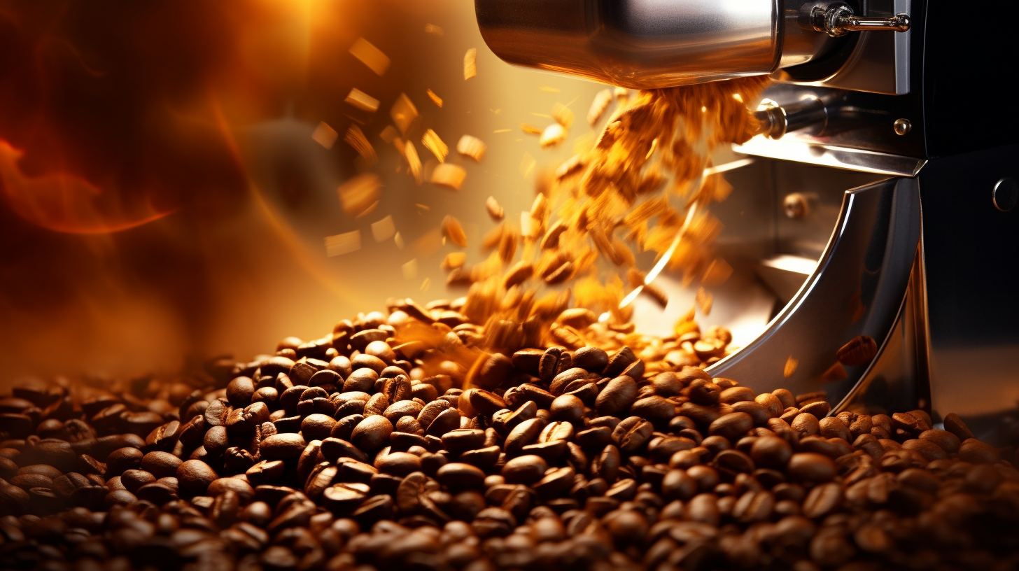 coffee beans being mixed together in a machine