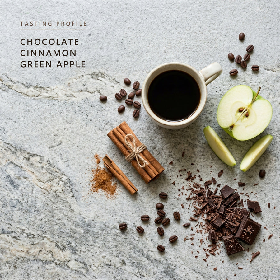 Mexico tasting profile: chocolate, cinnamon and green apple