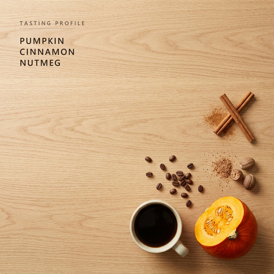 Pumpkin Spice tasting profile: pumpkin, cinnamon and nutmeg